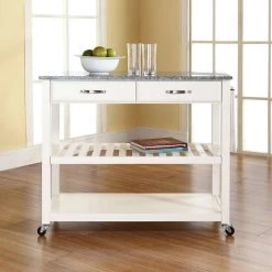 White Kitchen Cart With Granite Top by CROSLEY FURNITURE -Deals CROSLEY FURNITURE Store white with granite top crosley furniture kitchen carts kf30053wh 31 1000