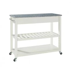White Kitchen Cart With Granite Top by CROSLEY FURNITURE -Deals CROSLEY FURNITURE Store white with granite top crosley furniture kitchen carts kf30053wh 4f 1000