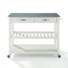 White Kitchen Cart With Granite Top by CROSLEY FURNITURE