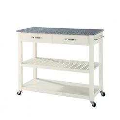 White Kitchen Cart With Granite Top by CROSLEY FURNITURE -Deals CROSLEY FURNITURE Store white with granite top crosley furniture kitchen carts kf30053wh 77 1000