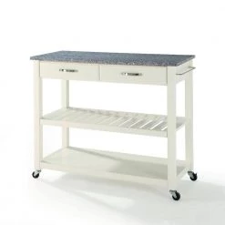 White Kitchen Cart With Granite Top by CROSLEY FURNITURE -Deals CROSLEY FURNITURE Store white with granite top crosley furniture kitchen carts kf30053wh c3 1000