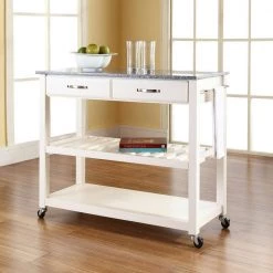 White Kitchen Cart With Granite Top by CROSLEY FURNITURE -Deals CROSLEY FURNITURE Store white with granite top crosley furniture kitchen carts kf30053wh fa 1000