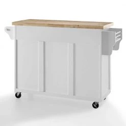 Elliott White Kitchen Cart with Natural Wood Top by CROSLEY FURNITURE -Deals CROSLEY FURNITURE Store white with natural wood top crosley furniture kitchen carts cf3018wh na 4f 1000
