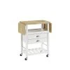 Bristol White Kitchen Cart with Drop Leaf by CROSLEY FURNITURE