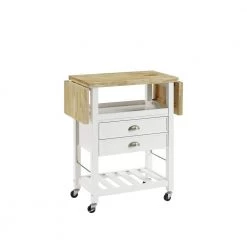 Bristol White Kitchen Cart with Drop Leaf by CROSLEY FURNITURE