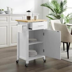 Savannah White with Wood Top Compact Kitchen Island by CROSLEY FURNITURE 13 Savannah White with Wood Top Compact Kitchen Island by CROSLEY FURNITURE -Deals CROSLEY FURNITURE Store white with natural wood top crosley furniture kitchen carts cf3028na wh 44 1000