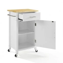 Savannah White with Wood Top Compact Kitchen Island by CROSLEY FURNITURE 11 Savannah White with Wood Top Compact Kitchen Island by CROSLEY FURNITURE -Deals CROSLEY FURNITURE Store white with natural wood top crosley furniture kitchen carts cf3028na wh 4f 1000