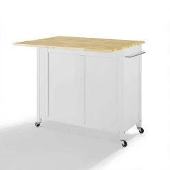 Savannah White with Wood Top Drop-Leaf Kitchen Island by CROSLEY FURNITURE -Deals CROSLEY FURNITURE Store white with natural wood top crosley furniture kitchen carts cf3031na wh 1f 1000