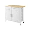 Savannah White with Wood Top Drop-Leaf Kitchen Island by CROSLEY FURNITURE -Deals CROSLEY FURNITURE Store white with natural wood top crosley furniture kitchen carts cf3031na wh 64 1000