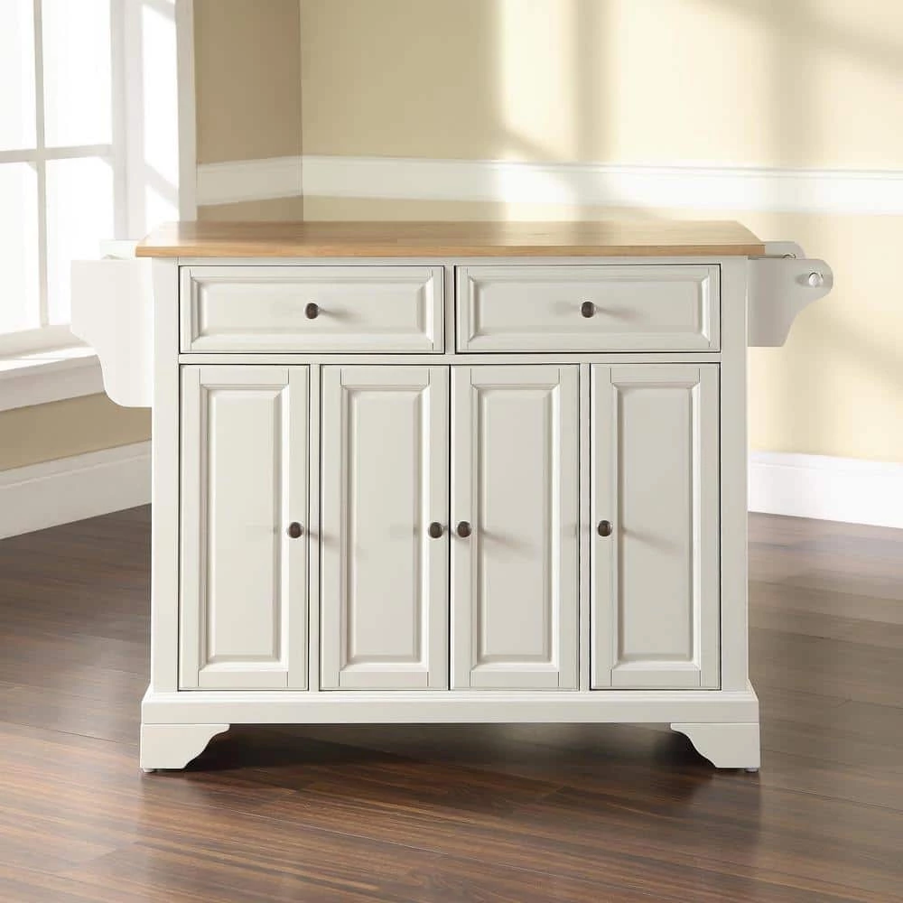 Lafayette White Kitchen Island with Wood Top by CROSLEY FURNITURE 5 Lafayette White Kitchen Island with Wood Top by CROSLEY FURNITURE - Image 3
