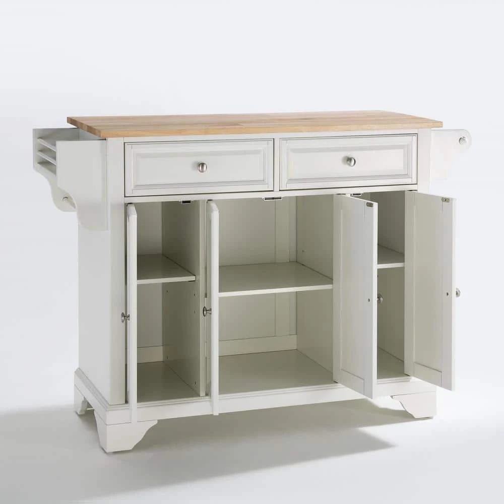 Lafayette White Kitchen Island with Wood Top by CROSLEY FURNITURE 4 Lafayette White Kitchen Island with Wood Top by CROSLEY FURNITURE - Image 2