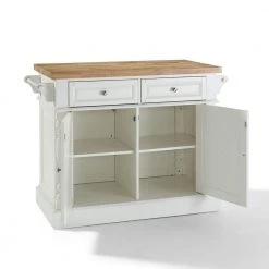 Oxford White Kitchen Island by CROSLEY FURNITURE -Deals CROSLEY FURNITURE Store white with natural wood top crosley furniture kitchen islands kf30006wh 4f 1000