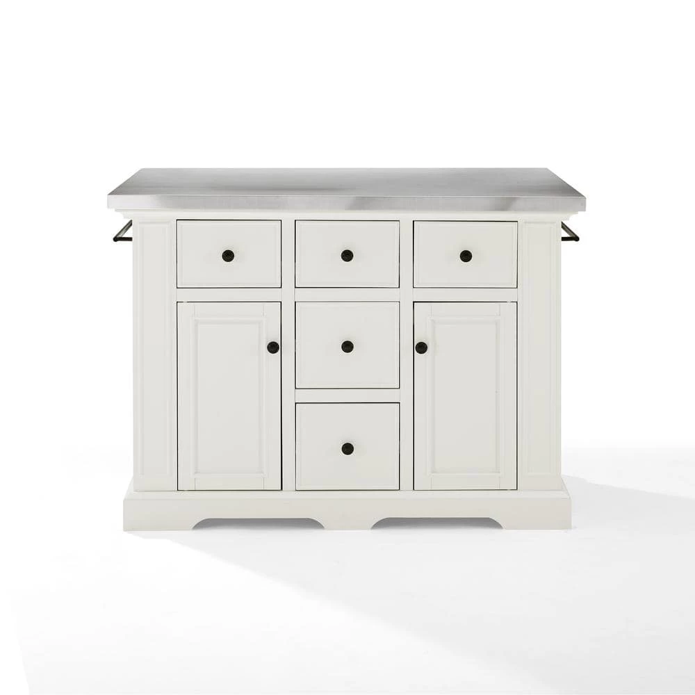 Julia White Kitchen Island with Towel Rack by CROSLEY FURNITURE 3 Julia White Kitchen Island with Towel Rack by CROSLEY FURNITURE