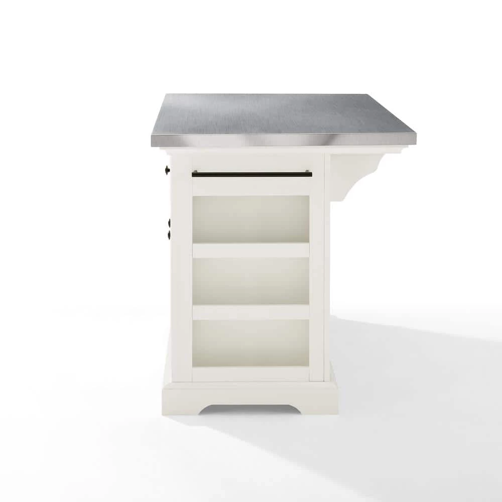 Julia White Kitchen Island with Towel Rack by CROSLEY FURNITURE 8 Julia White Kitchen Island with Towel Rack by CROSLEY FURNITURE - Image 6