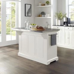 Julia White Kitchen Island with Towel Rack by CROSLEY FURNITURE 26 Julia White Kitchen Island with Towel Rack by CROSLEY FURNITURE -Deals CROSLEY FURNITURE Store white with stainless top crosley furniture kitchen islands kf30025awh fa 1000