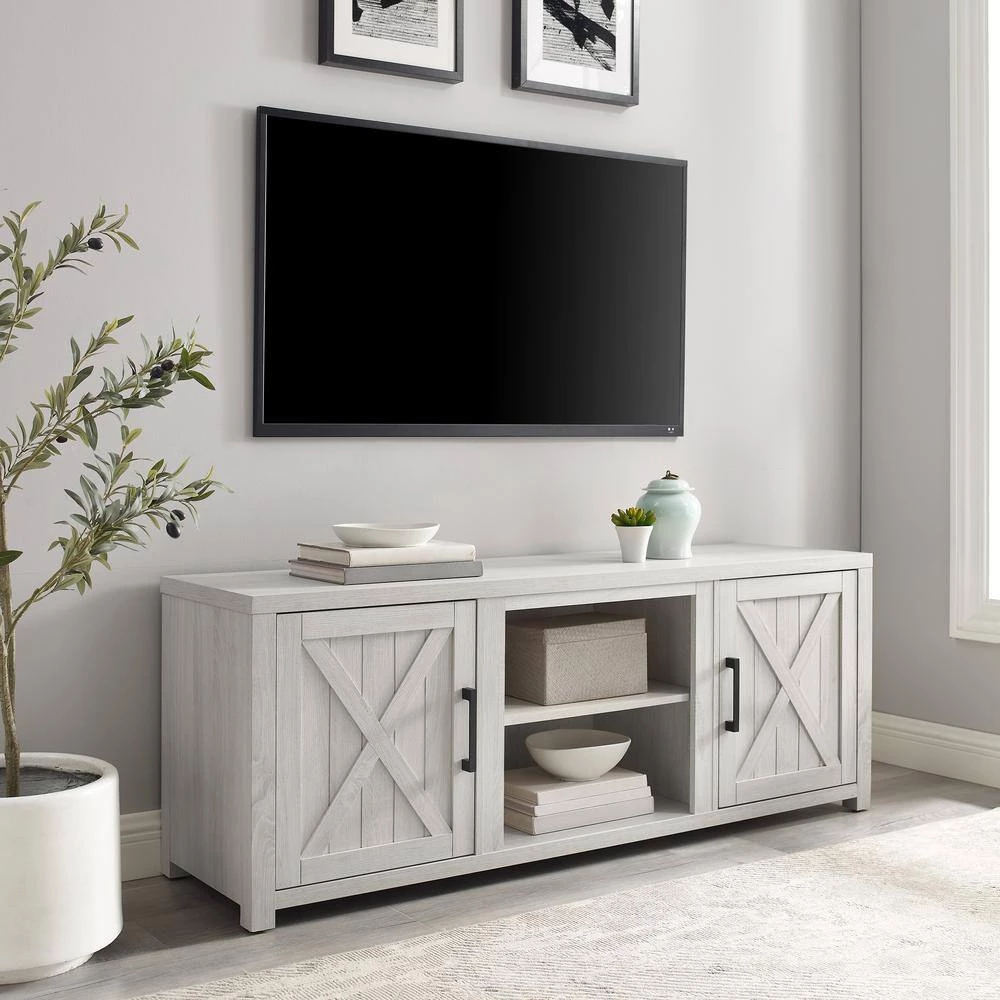 Gordon 58 in. Whitewash TV Stand Fits TV's up to 65 in. with Cable Management by CROSLEY FURNITURE 4 Gordon 58 in. Whitewash TV Stand Fits TV's up to 65 in. with Cable Management by CROSLEY FURNITURE - Image 2